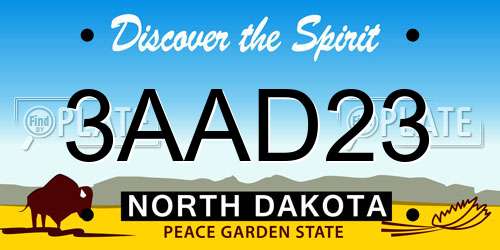 3AAD23 North Dakota License Plate