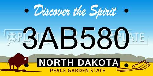 3AB580 North Dakota License Plate