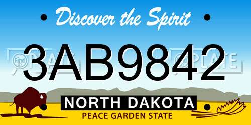 3AB9842 North Dakota License Plate
