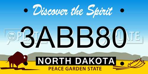3ABB80 North Dakota License Plate