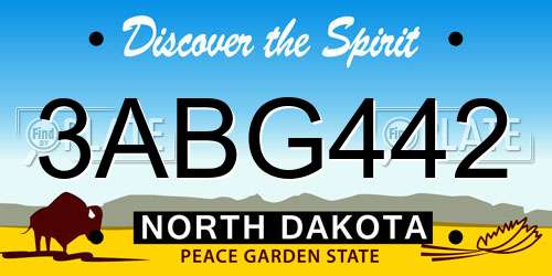3ABG442 North Dakota License Plate