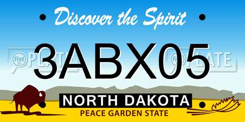 3ABX05 North Dakota License Plate
