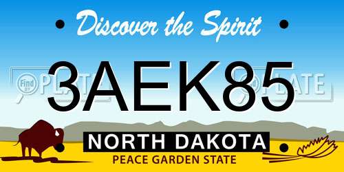 3AEK85 North Dakota License Plate