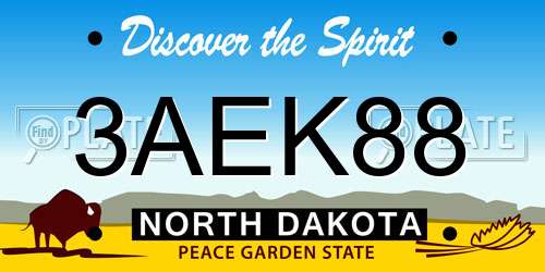 3AEK88 North Dakota License Plate