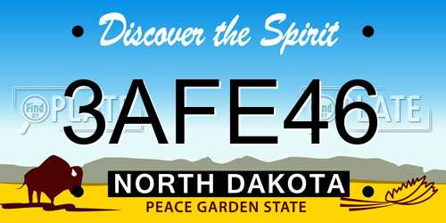 3AFE46 North Dakota License Plate