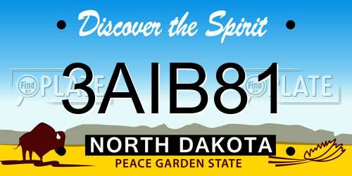 3AIB81 North Dakota License Plate