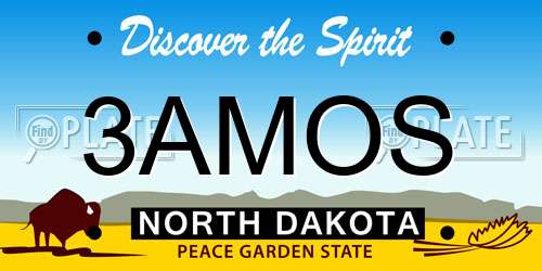 3AMOS North Dakota License Plate