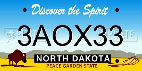 3AOX33 North Dakota License Plate