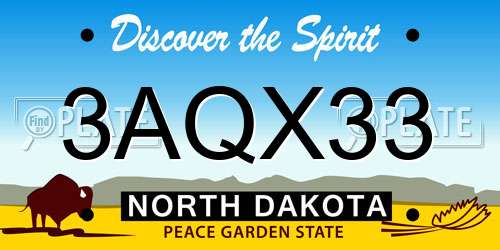 3AQX33 North Dakota License Plate