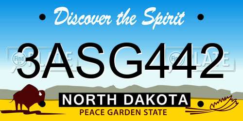 3ASG442 North Dakota License Plate