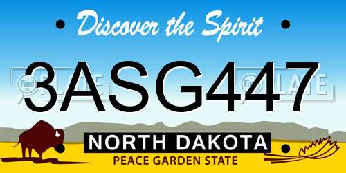 3ASG447 North Dakota License Plate