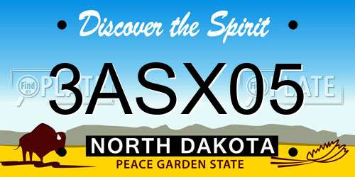 3ASX05 North Dakota License Plate
