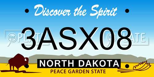 3ASX08 North Dakota License Plate