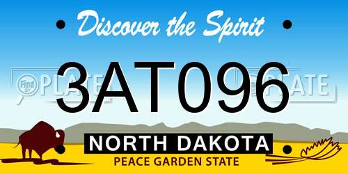 3AT096 North Dakota License Plate
