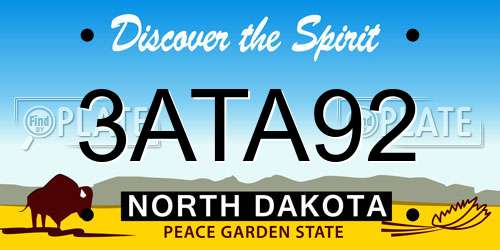 3ATA92 North Dakota License Plate