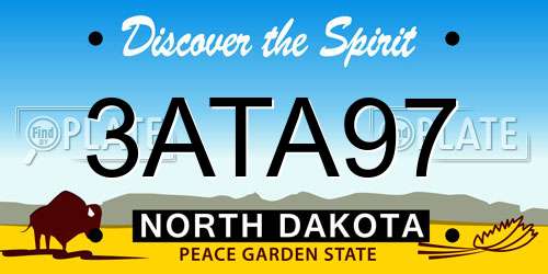 3ATA97 North Dakota License Plate
