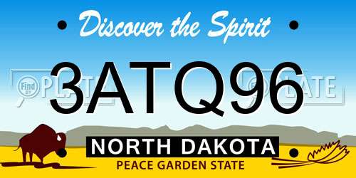 3ATQ96 North Dakota License Plate