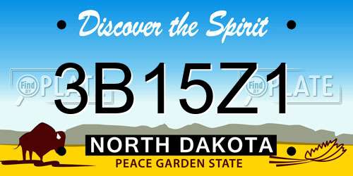 3B15Z1 North Dakota License Plate