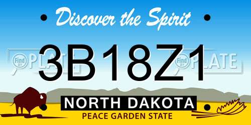 3B18Z1 North Dakota License Plate