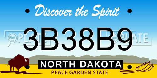 3B38B9 North Dakota License Plate