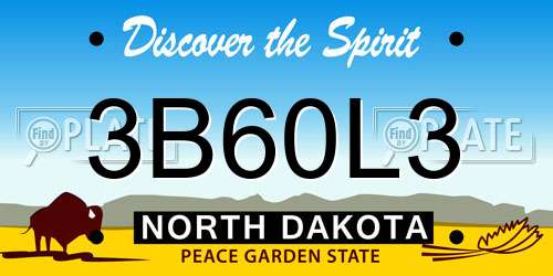3B60L3 North Dakota License Plate