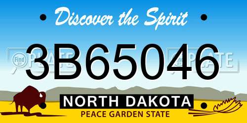 3B65046 North Dakota License Plate