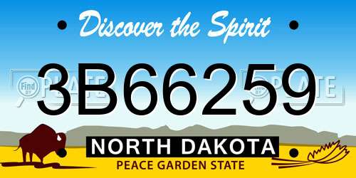 3B66259 North Dakota License Plate
