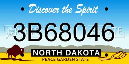 3B68046 North Dakota License Plate