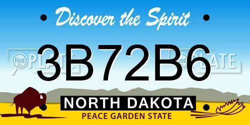 3B72B6 North Dakota License Plate