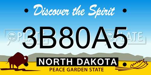 3B80A5 North Dakota License Plate