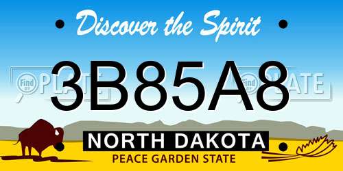 3B85A8 North Dakota License Plate