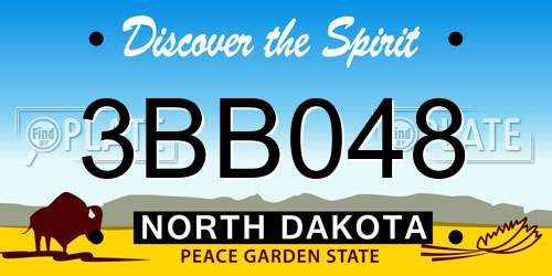 3BB048 North Dakota License Plate