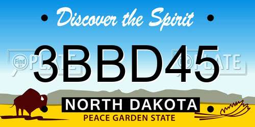 3BBD45 North Dakota License Plate
