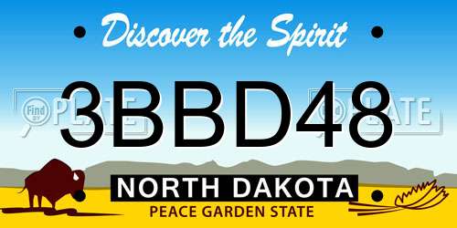 3BBD48 North Dakota License Plate