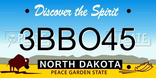 3BBO45 North Dakota License Plate