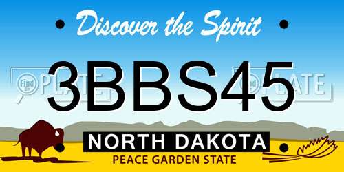3BBS45 North Dakota License Plate