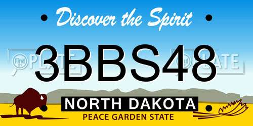 3BBS48 North Dakota License Plate