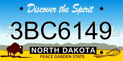3BC6149 North Dakota License Plate