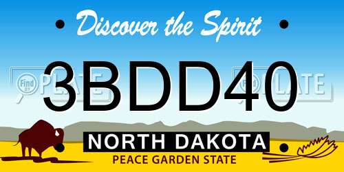 3BDD40 North Dakota License Plate