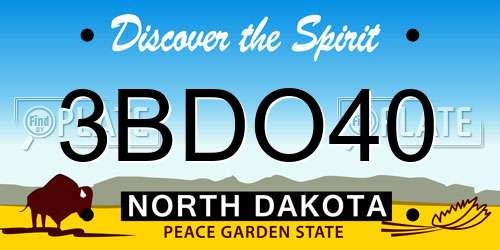 3BDO40 North Dakota License Plate