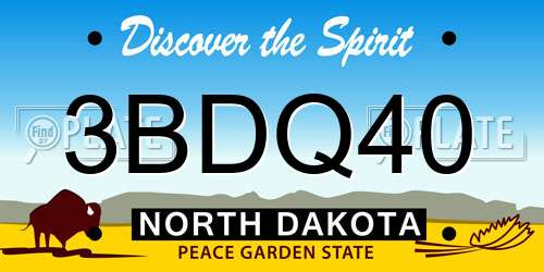 3BDQ40 North Dakota License Plate