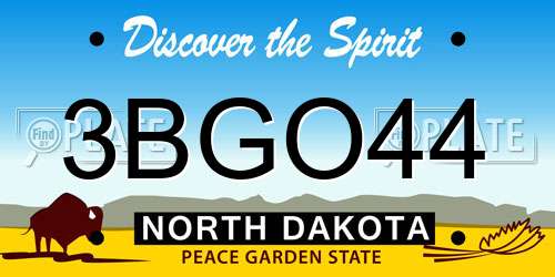 3BGO44 North Dakota License Plate
