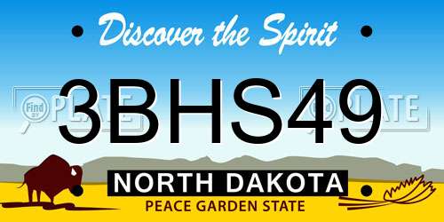 3BHS49 North Dakota License Plate