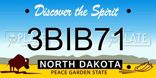 3BIB71 North Dakota License Plate