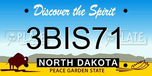 3BIS71 North Dakota License Plate