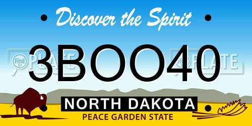 3BOO40 North Dakota License Plate