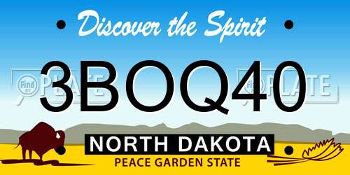 3BOQ40 North Dakota License Plate