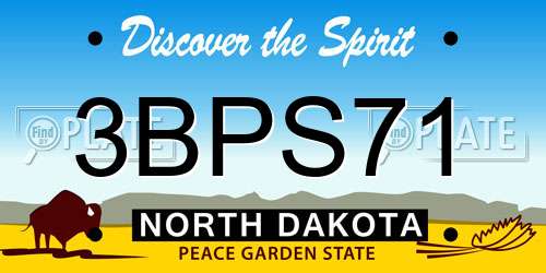 3BPS71 North Dakota License Plate