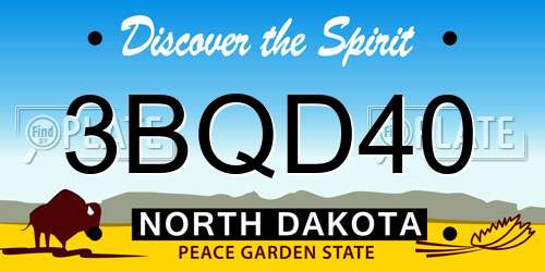 3BQD40 North Dakota License Plate