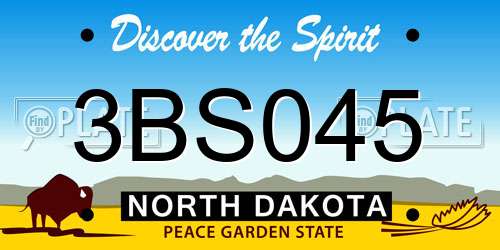 3BS045 North Dakota License Plate